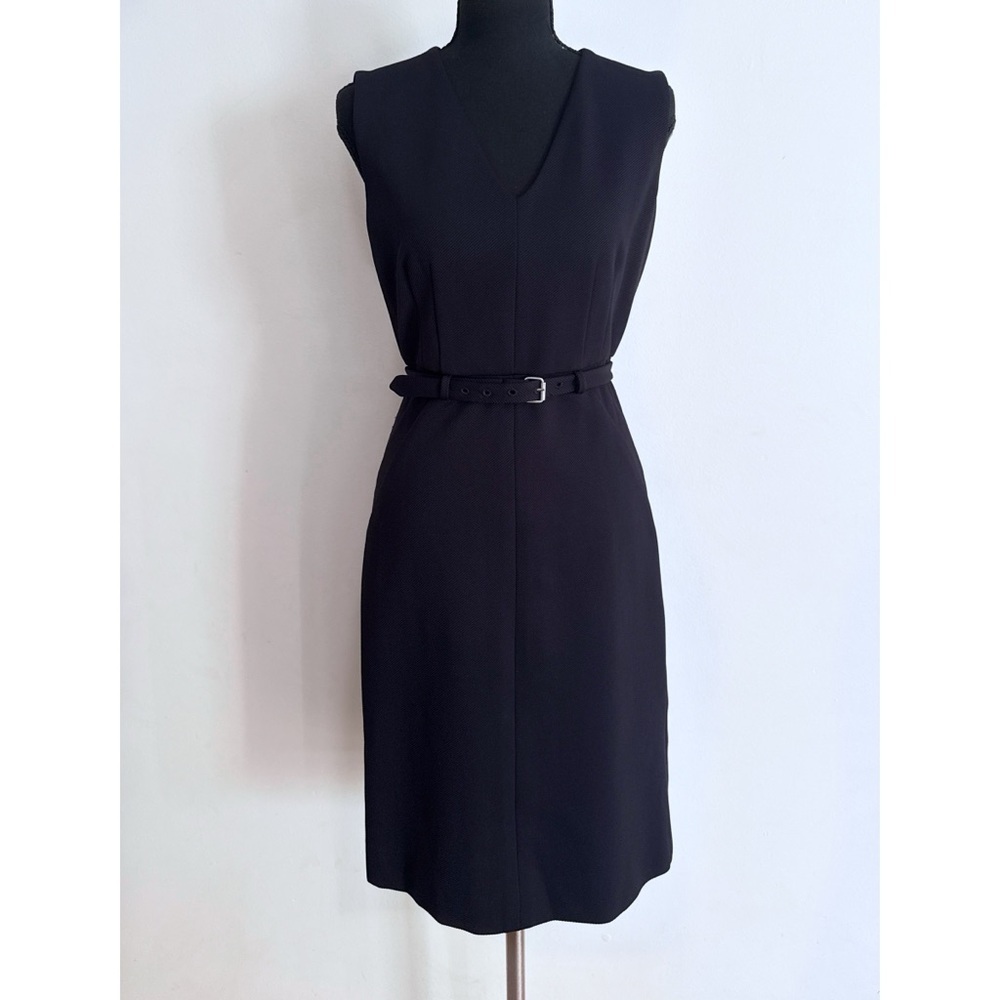 Diane Von Furstenberg  DVF Nula Belted Black Business Casual Brunch Sheath Dress - Picture 2 of 9